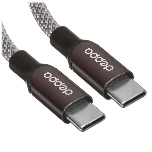 Купить Кабель круглый DEPPA USB Type-C - USB Type-C серый 1.5 м  5450637. Характеристики, отзывы и цены в Донецке