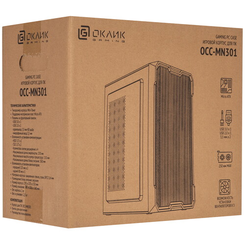Купить Корпус Оклик OCC-MN301  черный  9211201. Характеристики, отзывы и цены в Донецке