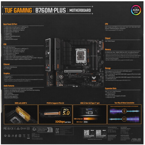 Купить Материнская плата ASUS TUF GAMING B760M-PLUS  5420877. Характеристики, отзывы и цены в Донецке