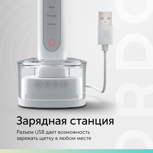 Купить Электрическая зубная щетка Ordo Sonic+ SP2000-WS белый, серебристый  9132070. Характеристики, отзывы и цены в Донецке