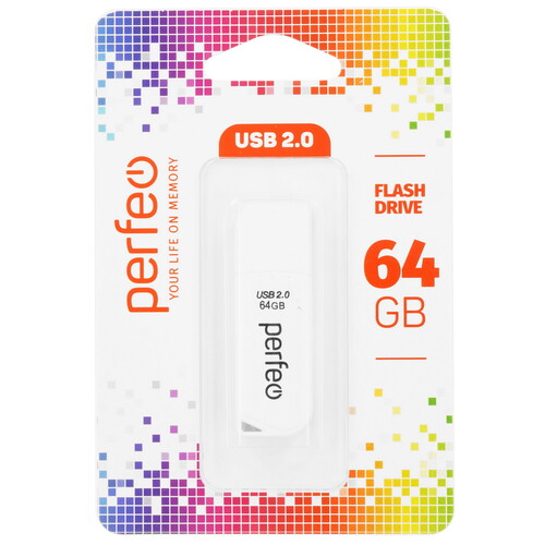 Купить Память USB Flash 64 ГБ Perfeo C10 [PF-C10W064]  9209108. Характеристики, отзывы и цены в Донецке