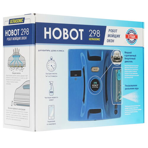 Купить Робот-мойщик окон HOBOT-298 Ultrasonic синий  1372393. Характеристики, отзывы и цены в Донецке