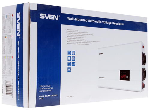 Купить Стабилизатор напряжения SVEN AVR SLIM-2000 LCD  1096250. Характеристики, отзывы и цены в Донецке