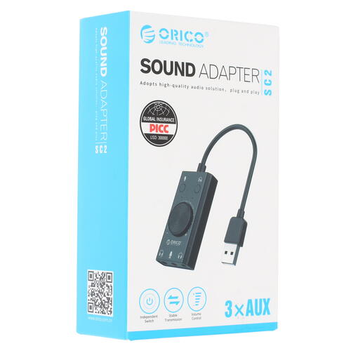 Купить Внешняя звуковая карта ORICO SC2-BK  1303282. Характеристики, отзывы и цены в Донецке