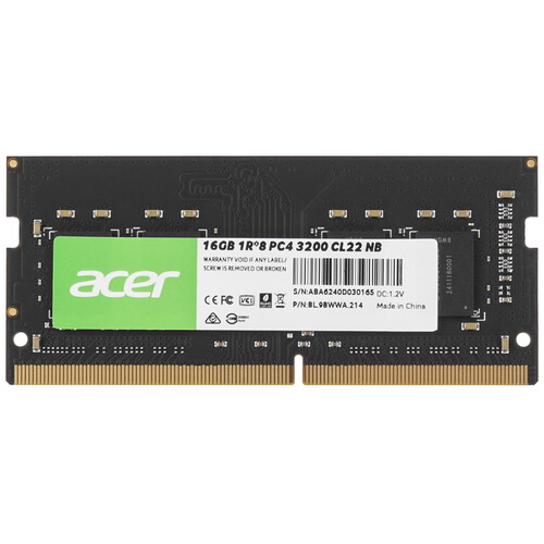 Купить Оперативная память SODIMM Acer SD100 [BL.9BWWA.214] 16 ГБ  5447172. Характеристики, отзывы и цены в Донецке