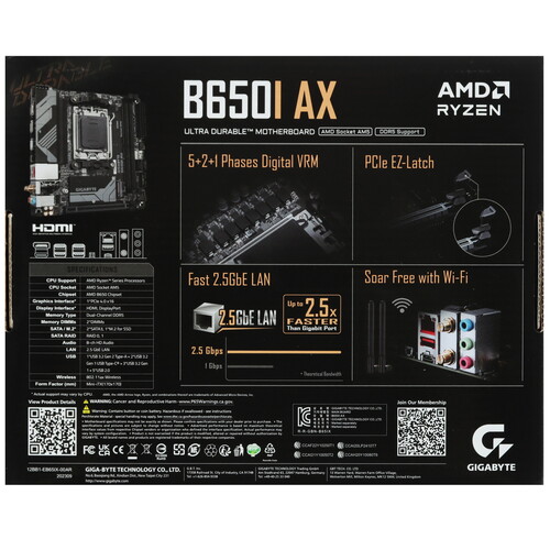 Купить Материнская плата GIGABYTE B650I AX  5630835. Характеристики, отзывы и цены в Донецке
