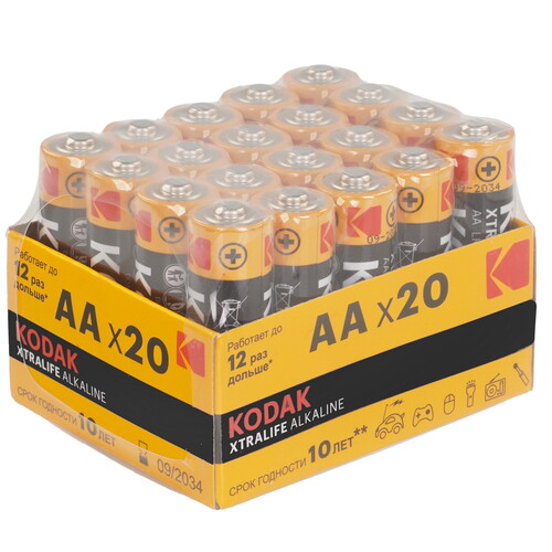 Купить Батарейка Kodak LR6-20 bulk XTRALIFE Alkaline AA (LR6/ER14505/FR6/R6P)  9253195. Характеристики, отзывы и цены в Донецке