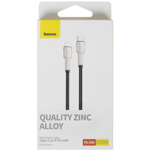 Купить Кабель круглый Baseus Lightning 8-pin - USB Type-C черный 1 м  9167182. Характеристики, отзывы и цены в Донецке