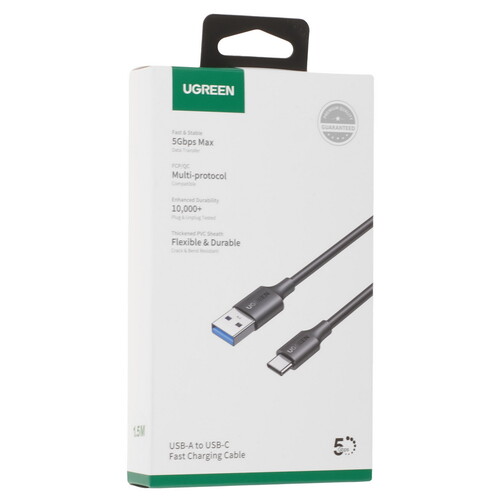 Купить Кабель круглый Ugreen USB Type-C - USB 3.2 Gen 1 Type-A черный 1.5 м  9179491. Характеристики, отзывы и цены в Донецке