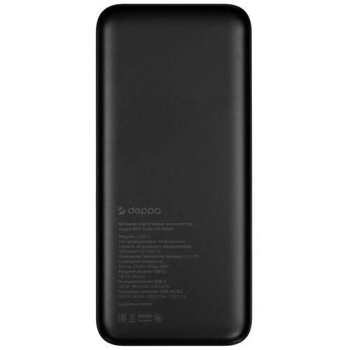 Купить Портативный аккумулятор DEPPA NRG Turbo V4 черный  5605720. Характеристики, отзывы и цены в Донецке