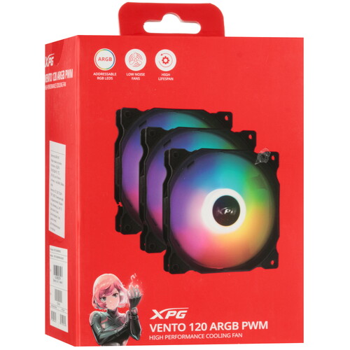 Купить Комплект вентиляторов ADATA XPG VENTO 120 ARGB PWM  5610697. Характеристики, отзывы и цены в Донецке