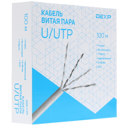 Купить Витая пара DEXP TPUUTP100G  1133429. Характеристики, отзывы и цены в Донецке