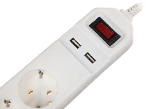 Купить Сетевой фильтр ЭРА USF-5es-1.5m-USB-W белый  1250754. Характеристики, отзывы и цены в Донецке