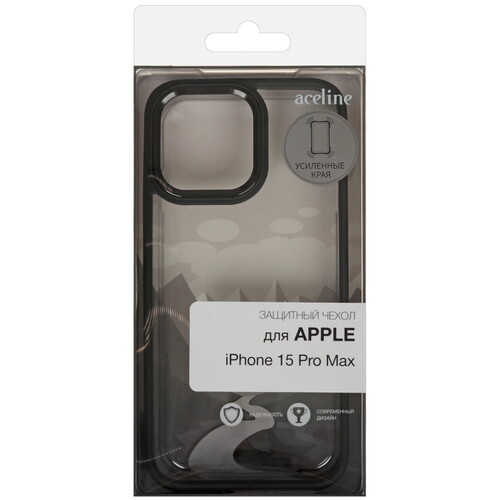 Купить Накладка  Aceline Silicone Side для Apple iPhone 15 Pro Max черный  9258811. Характеристики, отзывы и цены в Донецке