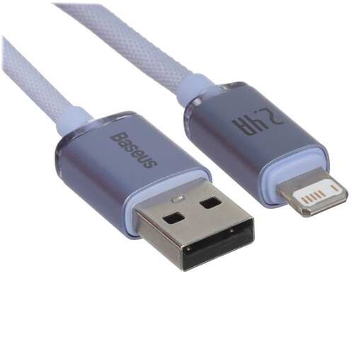 Купить Кабель круглый Baseus Lightning 8-pin - USB 2.0 Type-A фиолетовый 2 м  9167055. Характеристики, отзывы и цены в Донецке
