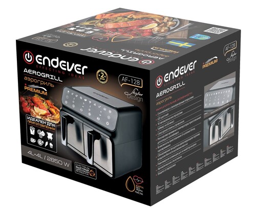 Купить Аэрогриль Endever AF-128 черный  9216759. Характеристики, отзывы и цены в Донецке