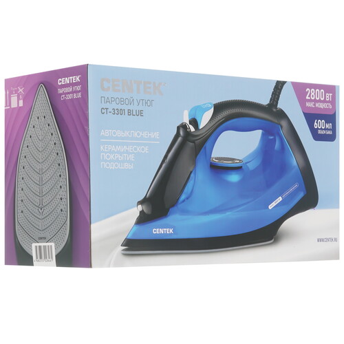 Купить Утюг Centek CT-3301 синий  9189267. Характеристики, отзывы и цены в Донецке