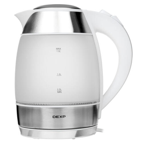 Купить Электрочайник DEXP EK-02GFRW белый  9054090. Характеристики, отзывы и цены в Донецке
