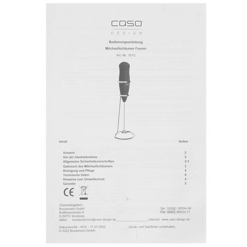 Купить Капучинатор-вспениватель ручной CASO Fomini  9922356. Характеристики, отзывы и цены в Донецке