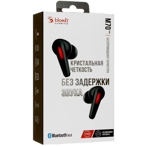 Купить Наушники TWS A4Tech Bloody M70 черный 2021  4781324. Характеристики, отзывы и цены в Донецке