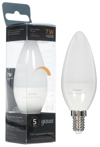Купить Лампа светодиодная Gauss LED E14/7w Dimmable  1340043. Характеристики, отзывы и цены в Донецке