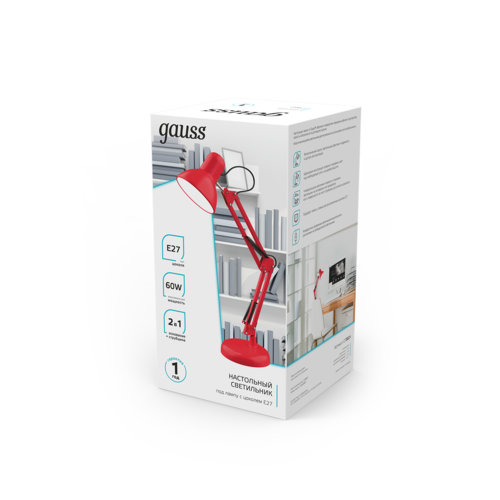 Купить Настольный светильник Gauss GT0024 красный  9119031. Характеристики, отзывы и цены в Донецке