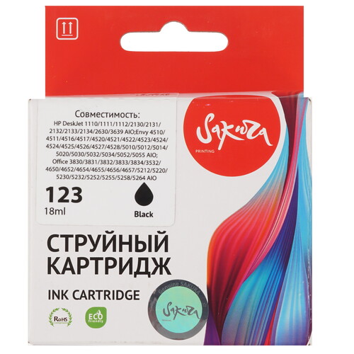 Купить Картридж Sakura №123 F6V17AE черный  9985946. Характеристики, отзывы и цены в Донецке