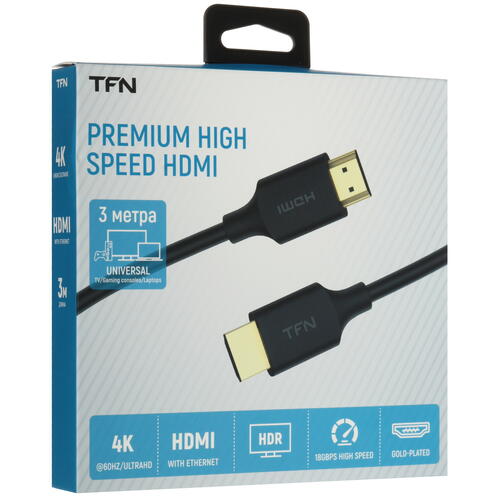 Купить Кабель  TFN HDMI - HDMI, 3 м  5465815. Характеристики, отзывы и цены в Донецке