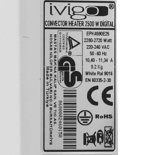 Купить Конвектор iVigo EPK4590E25  9935442. Характеристики, отзывы и цены в Донецке