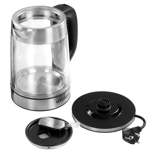 Купить Электрочайник Hyundai HYK-G4015 серебристый  9228385. Характеристики, отзывы и цены в Донецке