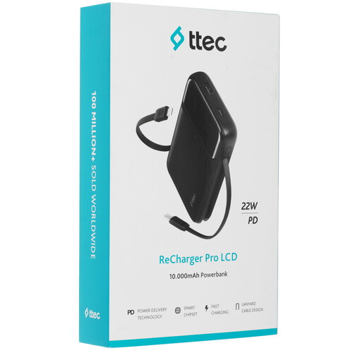 Купить Портативный аккумулятор TTEC ReCharger Pro LCD черный  9202695. Характеристики, отзывы и цены в Донецке