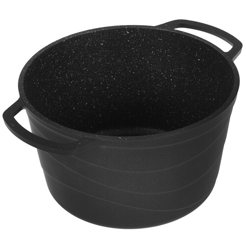 Купить Кастрюля НМП Литая Каменная 186640 4 л 22 см черный  9149668. Характеристики, отзывы и цены в Донецке