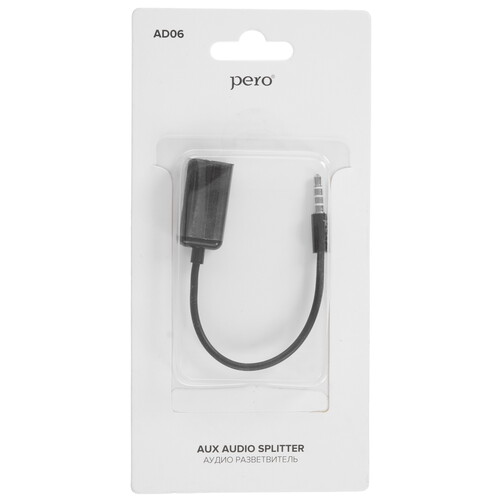 Купить Кабель   Pero jack 3.5 мм - jack 3.5 мм х2 шт. черный  9933632. Характеристики, отзывы и цены в Донецке