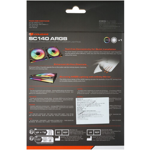 Купить Вентилятор Cougar SC140 ARGB Reverse Blade  5609715. Характеристики, отзывы и цены в Донецке