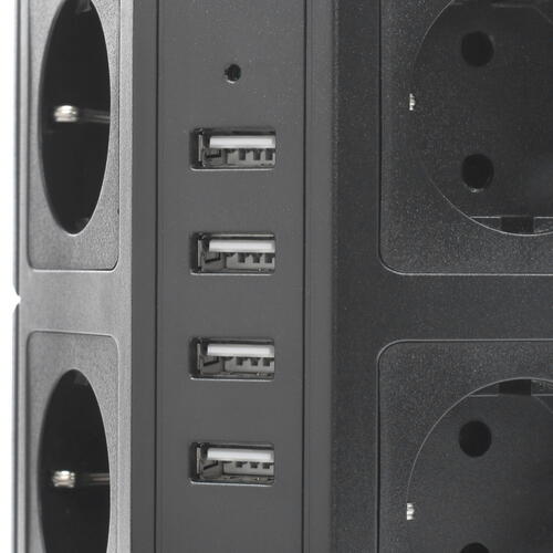 Купить Сетевой фильтр QUMO Power Tower Pro черный  1639069. Характеристики, отзывы и цены в Донецке