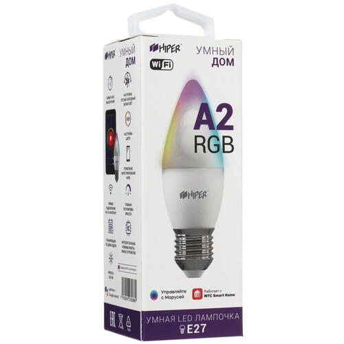 Купить Умная светодиодная лампа HIPER IoT LED A2 RGB  4788393. Характеристики, отзывы и цены в Донецке