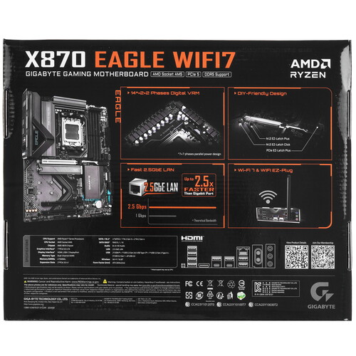 Купить Материнская плата GIGABYTE X870 EAGLE WIFI7  5492085. Характеристики, отзывы и цены в Донецке