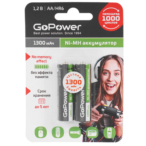 Купить Аккумулятор GoPower 00-00018318 1300 мА*ч  9183116. Характеристики, отзывы и цены в Донецке
