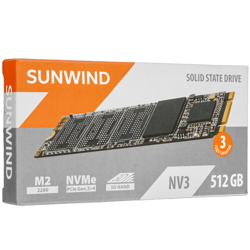 Купить 512 ГБ M.2 NVMe накопитель SunWind SWSSD512GN3T  9102895. Характеристики, отзывы и цены в Донецке