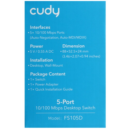 Купить Коммутатор Cudy FS105D 3.0  5618527. Характеристики, отзывы и цены в Донецке