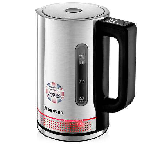 Купить Электрочайник Brayer BR1060 серебристый  9055897. Характеристики, отзывы и цены в Донецке