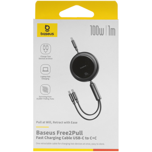Купить Кабель Baseus USB Type-C - USB Type-C черный  5627743. Характеристики, отзывы и цены в Донецке