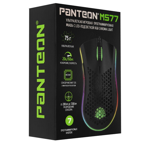 Купить Мышь проводная Panteon MS77  черный  5483721. Характеристики, отзывы и цены в Донецке