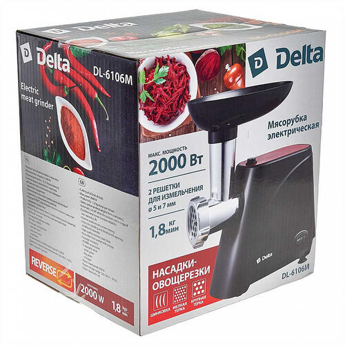 Купить Мясорубка электрическая DELTA DL-6106M черный  5364243. Характеристики, отзывы и цены в Донецке