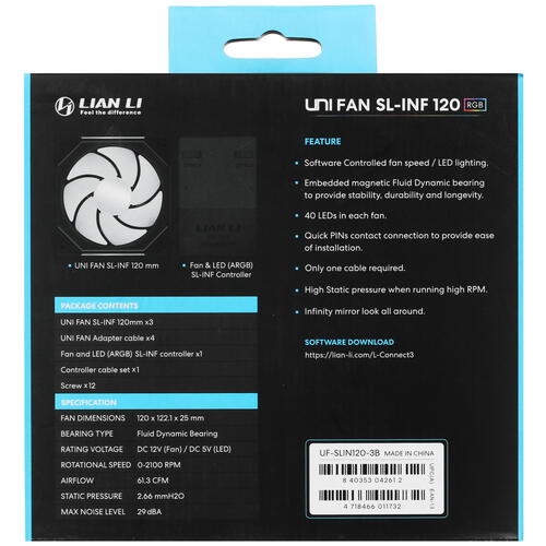 Купить Комплект вентиляторов LIAN LI UNI FAN SL Infinity 120  5031279. Характеристики, отзывы и цены в Донецке