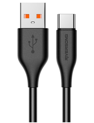 Купить Кабель круглый RIVERSONG USB Type-C - USB 2.0 Type-A черный 2 м  5489957. Характеристики, отзывы и цены в Донецке