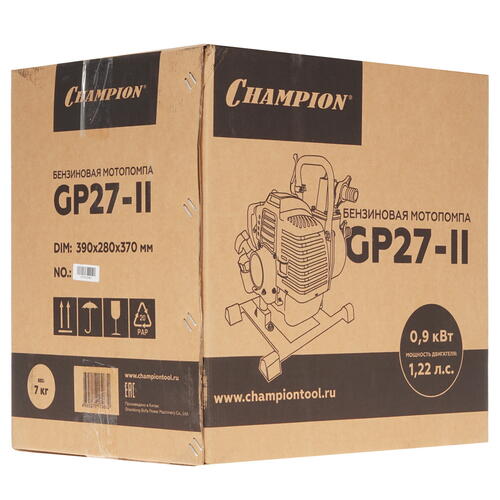 Купить Мотопомпа Champion GP27-II  1215087. Характеристики, отзывы и цены в Донецке