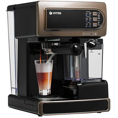 Купить Кофеварка рожковая Vitek VT-1517 коричневый  9005687. Характеристики, отзывы и цены в Донецке