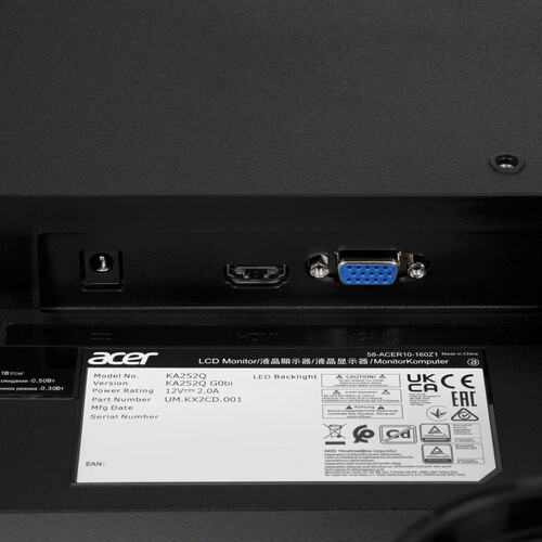 Купить 24.5" Монитор Acer KA252QG0bi черный  5623237. Характеристики, отзывы и цены в Донецке