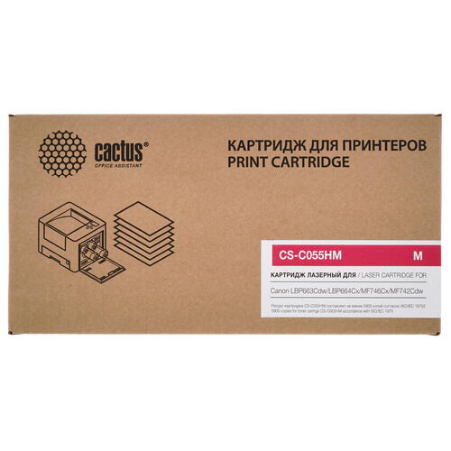 Купить Картридж лазерный Cactus CS-C055HM пурпурный, с чипом  5350025. Характеристики, отзывы и цены в Донецке